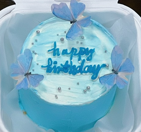 Blue Butterflies Bento Cake