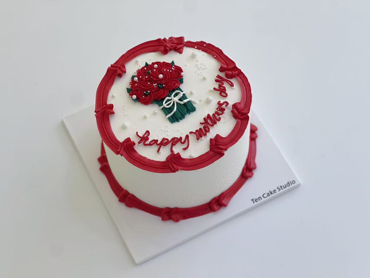 Mother's Day Piping Bouquet Cake (Red)