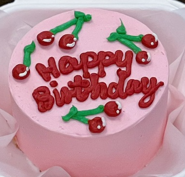 Cherries Pink Bento Cake