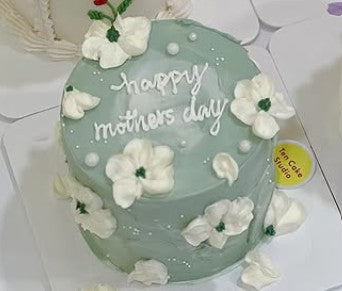 White Floral Sage Green Mini Cake